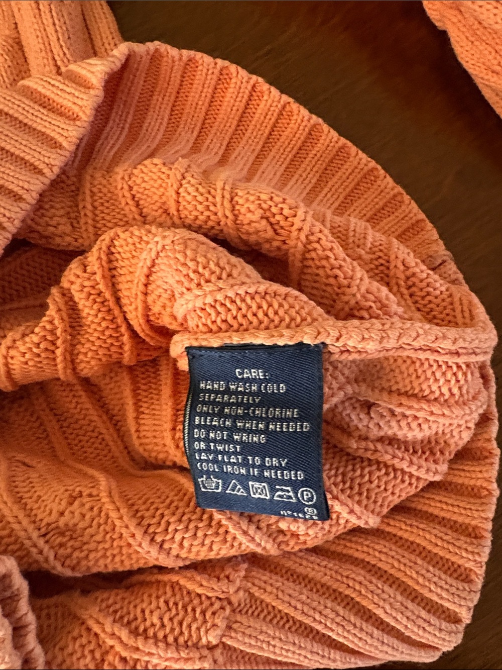Ralph Lauren Peach Cable V-Neck Sweater - Picture 4 of 6